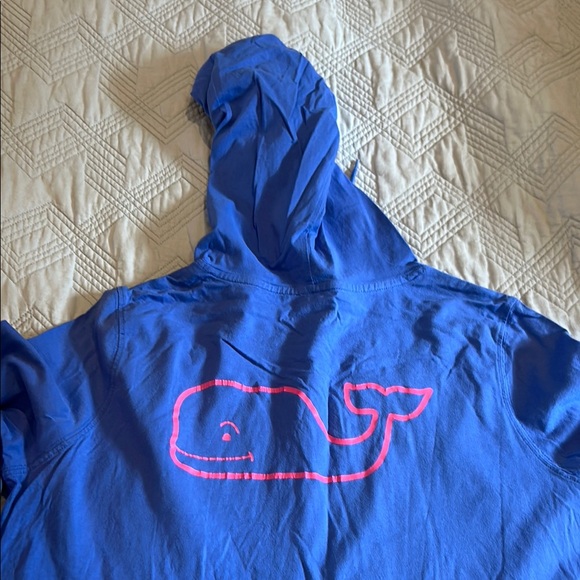 Vineyard vines medium lightweight hoodie medium Blue Hoodie with Pink Logo - Picture 6 of 6